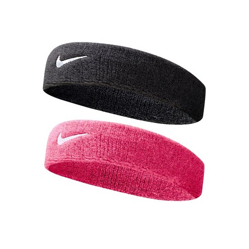 나이키 스우시 헤드밴드 2P 세트, 블랙+블랙