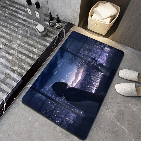 Linzheng성공풍 규조 진흙 흡수 매트 미끄럼 방지 화장실 밟다 발판 속건하다 미끄럼 방지 매트 욕실 목욕 매트, 별빛 - 그립다, 40*60cm