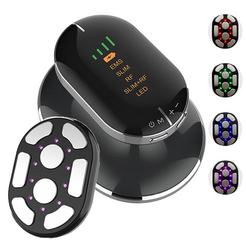EMS 다용도 바디 마사지기 RF 고주파 바디 마사지기 4색 LED 라이트 고주파 진동, 블랙