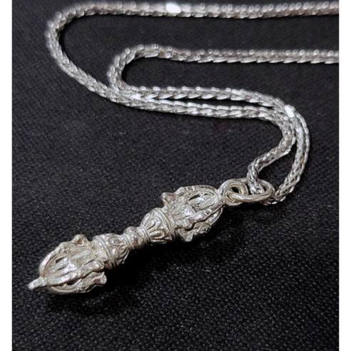 [오케이나우ㅣ인기상품] 고요함과 힘의 상징: 순은 금강저 펜던트 목걸이 [OKNOWㅣ추천상품]