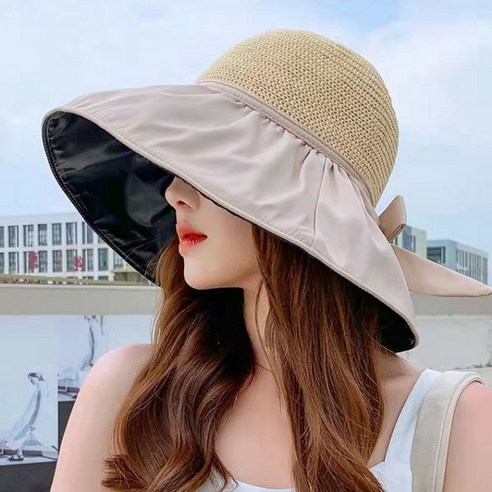 햇살 아래 빛나는 당신을 위한 선택, 펀칭 밀짚모자 여름여성모자