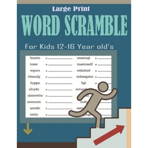 (영문도서) Large Print Word Scramble For Kids 12-16 Year old''s: Stress ...