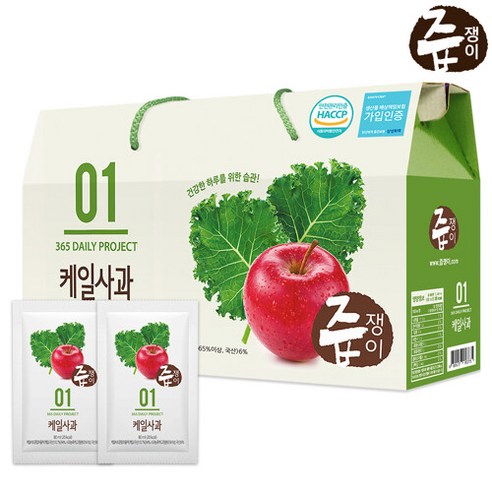 즙쟁이 케일사과즙 2박스 60포 2400ml 2개, 2.4L, 4개