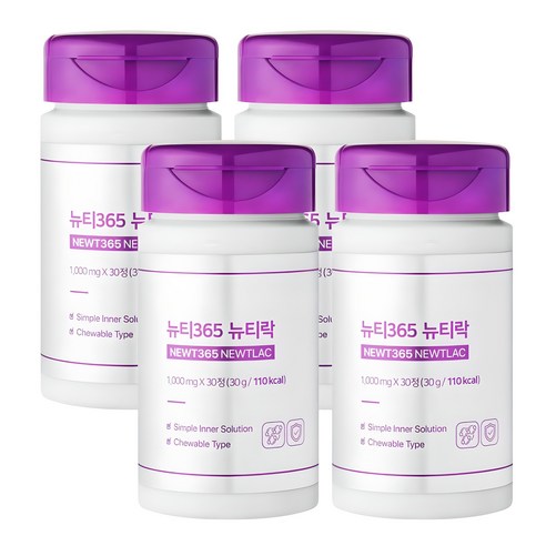 뉴티락 뉴티365 K-낙산균 프로바이오틱스 유산균, 30정, 4개