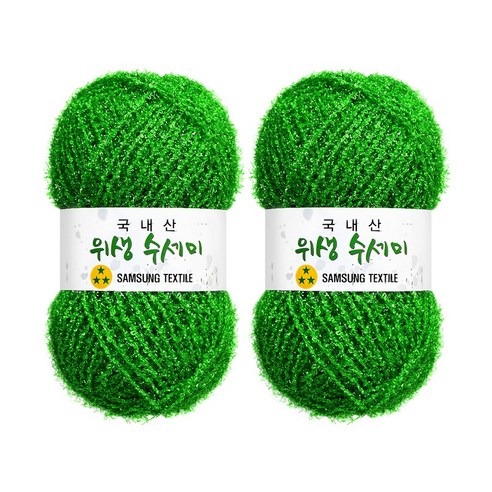 울클럽 사각 웨이브 수세미 DIY 위생수세미실 80g 2볼세트(총 160g), 2개, 702 라이트그린