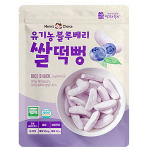 맛있는풍경 유기농 블루베리 쌀떡뻥, 블루베리맛, 25g, 2개