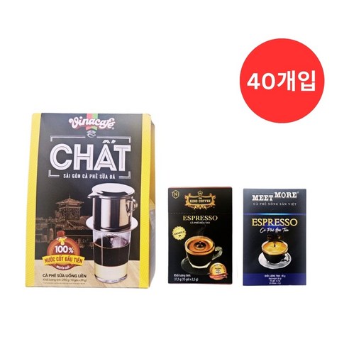 베트남 커피 믹스 세트 구성, 1개, 40개입, 2.5mg