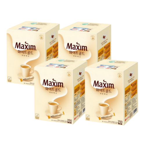 맥심 화이트골드, 11.7g, 250개입, 4개