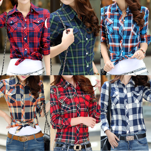 로로비의 여성 체크 남방 셔츠 블라우스: 스타일과 편안함의 완벽한 조화