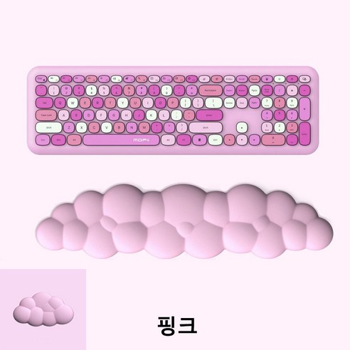 leefy 구름마우스 키패드 손목보호대 메모리폼 세트, 1세트, 핑크