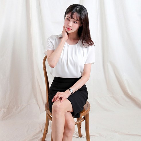 면접용 빅사이즈 흰색 고급 라운드 셔츠