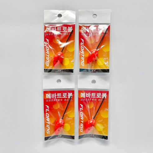 파이프 캐스팅볼 메바트로볼 던질찌 볼락 아징 라이트 게임, 플로팅, 4개, 레드