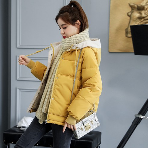 Mao작은 코튼 패딩 자켓 여성 면직물 재킷 겨울 새로운 한국어 스타일 느슨한 짧은 코튼 패딩 코트 중
