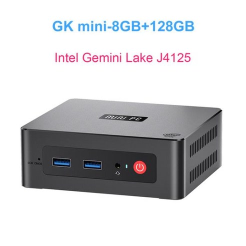 Beelink GK 미니PC, 인텔 셀러론 J4125 쿼드 코어, DDR4 8GB 128GB SSD, 5.8G 와이파이, 1000M LAN [미국] 
데스크탑