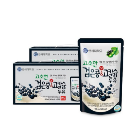연세두유 뼈를 생각한 고칼슘 두유 검은콩, 190ml, 40개