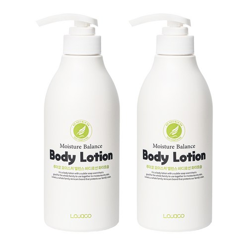 루아코 모이스처 밸런스 온가족 저자극 바디로션 화이트솝 머스크향 비누향, 2개, 500ml
