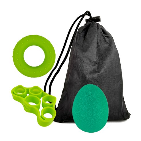 악력기 3 조각 실리콘테이프 손가락 훈련기계, 녹색 (저장 가방 포장)