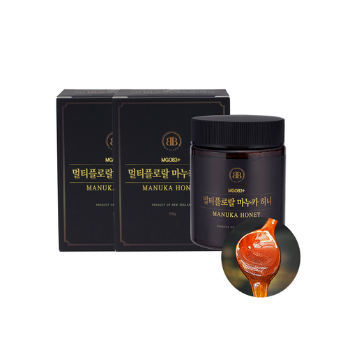[블레스바디] MGO83+ 멀티플로랄 뉴질랜드 100% 마누카 허니 마누카꿀, 2개, 250g