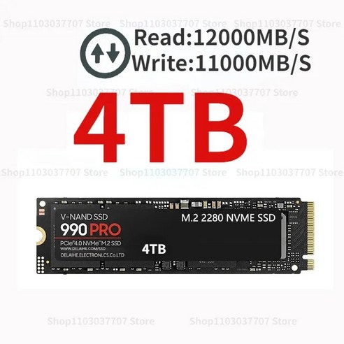 USB SSD 2TB 외장 SSD카드 2023 오리지널 NVME M2 990PRO 1TB 4TB 2280 PCIe 하드 드라이브 디스크 PlayStation5 노트북 PS4 용 내, 없음, 3.4TB NVME