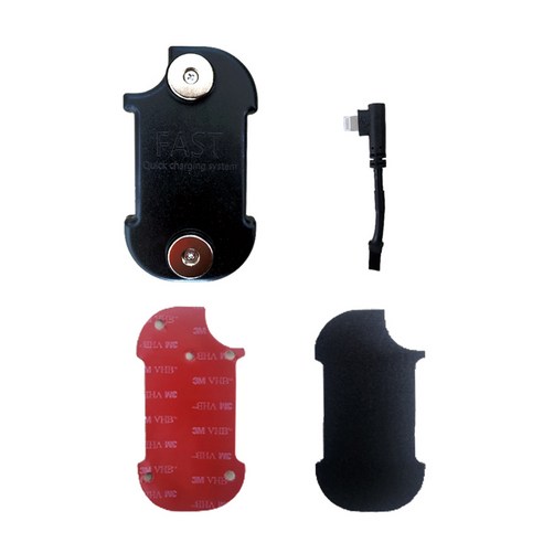 패스트 오토바이 젠더 교체형 충전패드 자석거치대 딱판 배달대행 찍판, 8핀(아이폰)