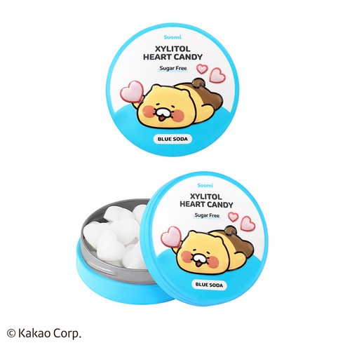 춘식이 자일리톨 사탕 블루소다 수오미 핀란드 무설탕 캔디, 2개, 40g