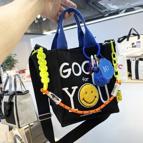 [ACC포함] 마코마키 뽀스마일 산뜻 스마일 미니 토트백 크로스