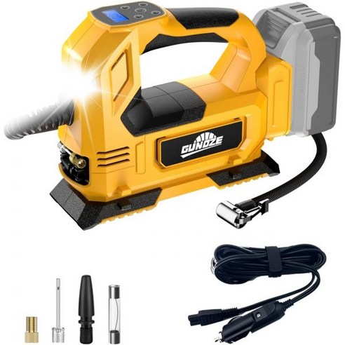 드월트용 무선 타이어 인플레이터 에어 컴프레서 20V 최대 배터리 160PSI 휴대용 LED 가벼운 핸드헬드 펌프 자동차용 디지털 압력 게이지 포함 바이크 스포츠 볼(배터리 미포, FOR De-Walt, 1개