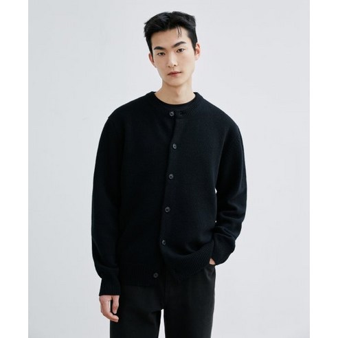 브랜디드 BRANDED AFTER ROUND CROP CARDIGAN BLACK