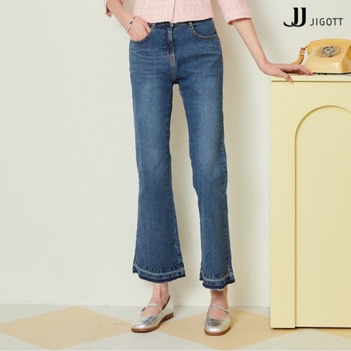 JJ지고트 데님 프린지 부츠컷 팬츠 GN4A0SLR7 – 지고트 부츠컷 데님 프린지 팬츠 GN4A0SLR7 지고트정장
