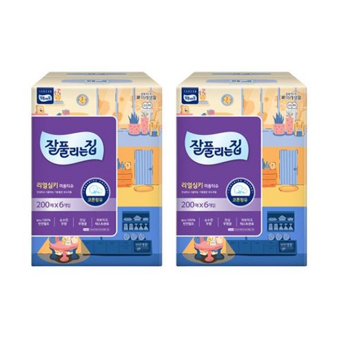 잘풀리는집 리얼 실키 천연펄프 미용티슈 200매, 200매입, 2개