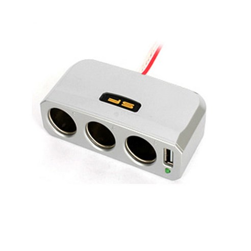 차량용 USB 멀티소켓 2구 3구 12/24V 호환, 다양한 차종 호환 (올뉴쏘울, 트레일블레이저, 이쿼녹스, 트래버스, 볼트, 아반떼AD, md hd CN7, 캡티바, 셀토스, 티볼리, 토스) – 실버색, 1개 시거잭멀티