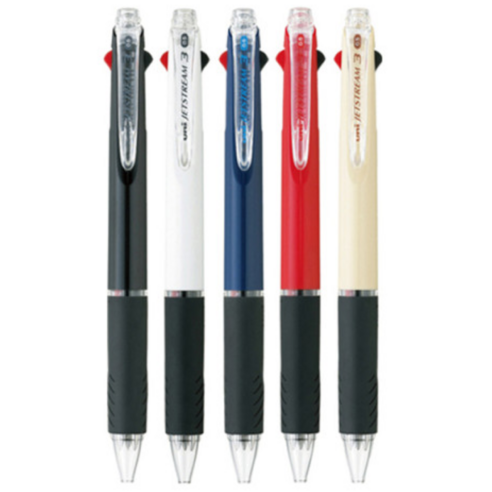 유니 제트스트림 3색 볼펜 0.5mm, black, 3개