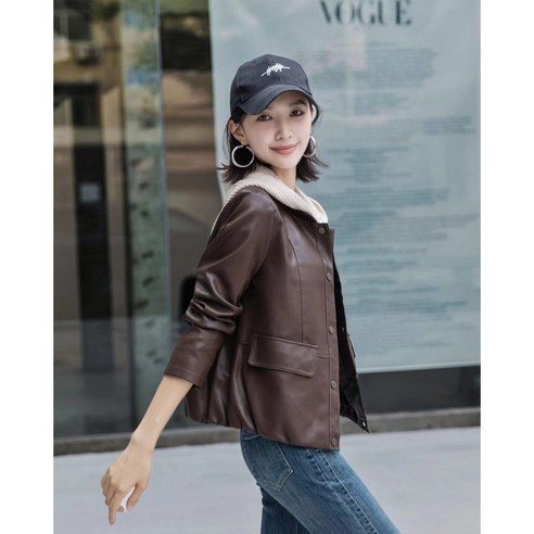 여성가죽점퍼 추천 봄 가을 니트 후드 가죽 여성 자켓 데일리 레더 점퍼 인기 제품 베스트 10위