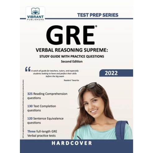 (영문도서) GRE Verbal Reasoning Supreme: Study Guide with Practice Questions Hardcover, Vibrant Publishers, English, 9781636510880