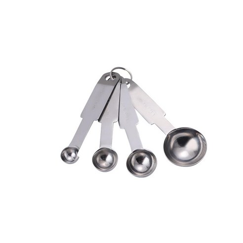 TeeFly 4pcs 스테인레스 스틸 주방 측정 숟가락 컵 다기능 조미료 커피 설탕 케이크 베이킹 액세서리 도구, 실버 질량 스푼 코드