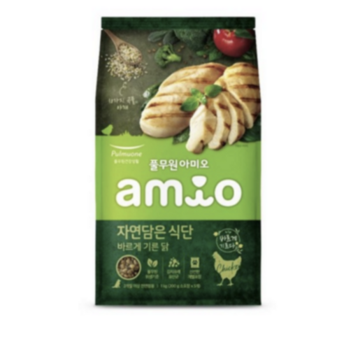 풀무원 아미오 자연담은식단 행복가득칠면조 건식사료, chickken, 1kg, 2개