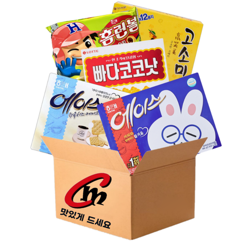 cm전용 박스 대용량 비스켓 5종 모음 (에이스+빠다코코낫+초코홈런볼+에이스치즈+고소미), 1세트