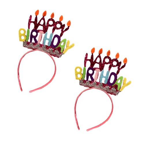 리빙듀오 파티 머리띠 인생네컷 소품 생일 할로윈 놀이공원, 2개, 생일파티머리띠