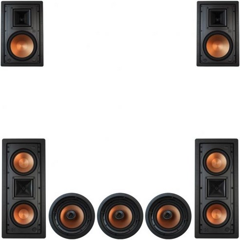 Klipsch 7.0 in-Wall System with 3 CDT-5800C II 2 R-5502W R-5800W, Klipsch 7.0 in-Wall System wit 오디오