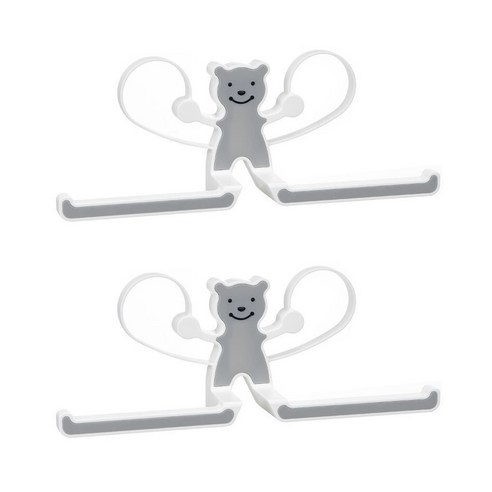 다용도 행거 수납 선반 옷걸이 집게 후크, 그레이 2p