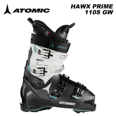 ATOMIC 아토믹 남성 스키부츠 HAWX PRIME 110S GW Black White Teal Blue 23-24 모델, 1세트개, Black/White/TealBlue