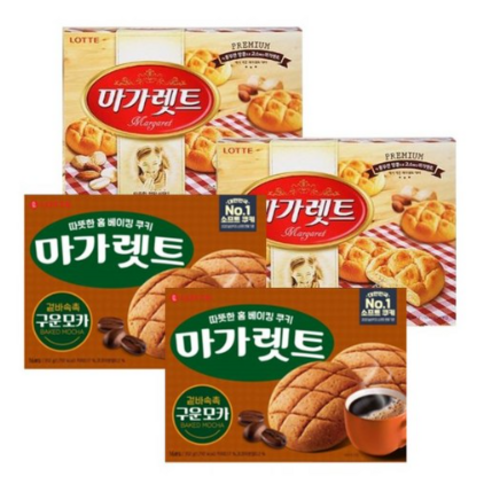 [롯데제과] 마가렛트 176g x 4개 (오리지날 구운모카 각2개), 2세트