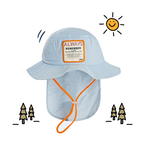 유아용 모자 그로우 플랩캡 아동용 자외선차단 방수 물놀이 캠핑 벙거지