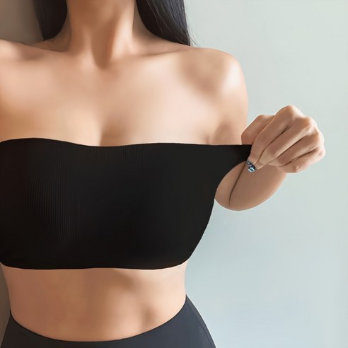 "툭" 하면 흘러내리는 튜브탑, 이제 그만! 하루 종일 편안한 해방감을 느껴보세요 끈없는브라