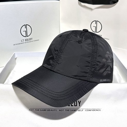 볼캡 야구모자 가볍운 통풍 골프모자 스포츠 매쉬 캡모자, 블랙, 1개
