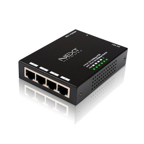 poe408 넥스트유 POE505F AI지능 4포트 POE UTP / 2포트 업링크 TP 스위치 허브 60W / AI VLAN CCTV 250M 거리연장