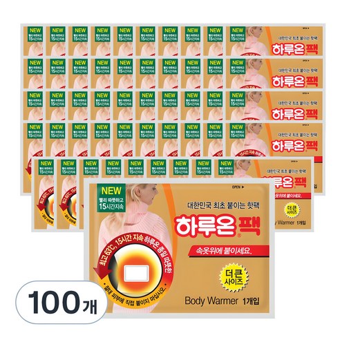 하루온 붙이는 핫팩 50g, 100개