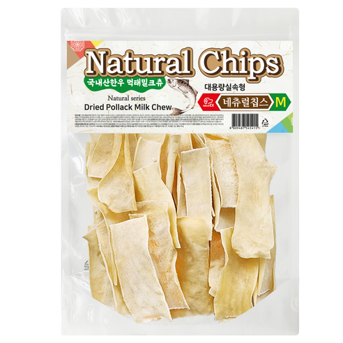 네츄럴이엑스 국내산 대용량 먹태우유껌 SML 네츄럴칩스 신제품, 200g, 국내산 먹태우유껌M, 1팩