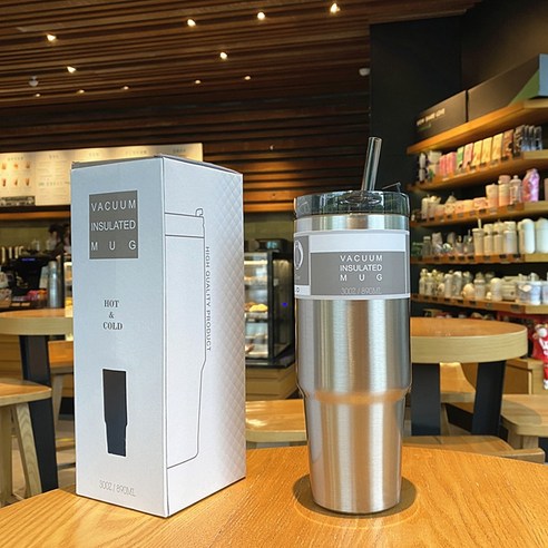 ZZJJC 아이디어 보온병 아이디어 텀블러 아웃도어 보온병, 은색, 501-600ml