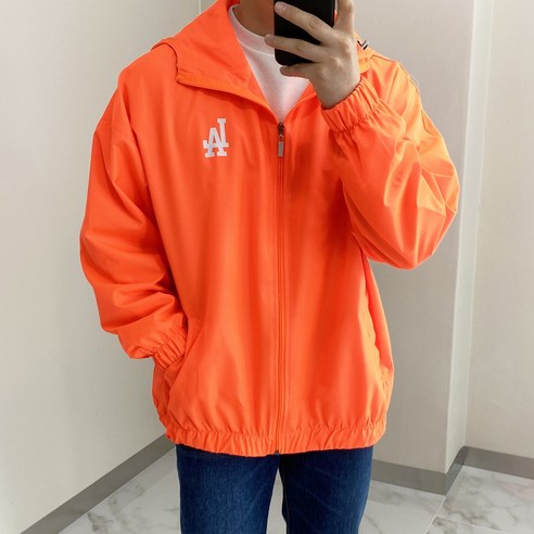 데일트 남자 오버핏 프린팅 아노락 바람막이 점퍼
